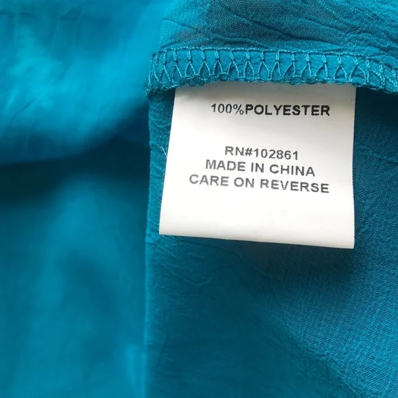 Adore Teal Short Sleeve Tunic with Gorgeous Embroidery Detail NWT! Sz S - Picture 7 of 10